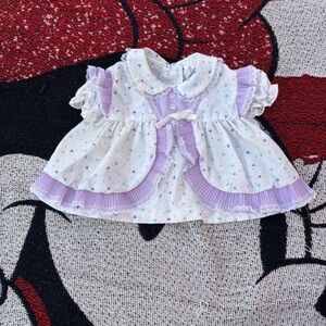 VINTAGE COTTON CANDY PURPLE WHITE FRILLY TOP BABY SIZE 12 MONTHS